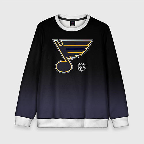 Детский свитшот Сент Луис Блюз - градиент / 3D-Белый – фото 1
