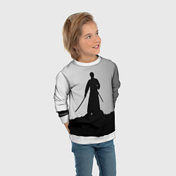 Свитшот детский Самурай в поле, цвет: 3D-белый — фото 2