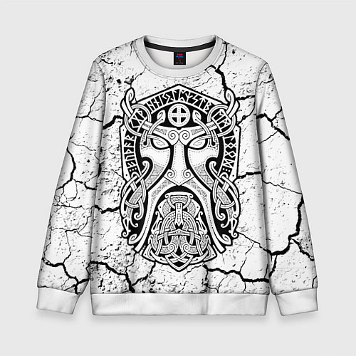 Детский свитшот Суровый бог древних воинов / 3D-Белый – фото 1