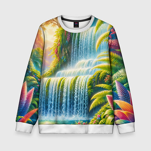 Детский свитшот Каскадный водопад / 3D-Белый – фото 1