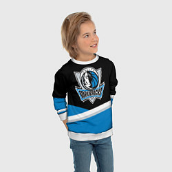 Свитшот детский Даллас Маверикс - линии, цвет: 3D-белый — фото 2