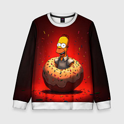 Свитшот детский Гомер в пончике, цвет: 3D-белый