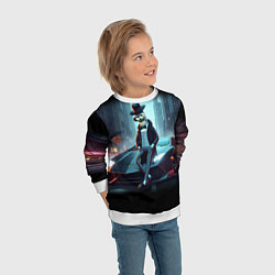 Свитшот детский Бендер счастливый владелец Ламборджини, цвет: 3D-белый — фото 2