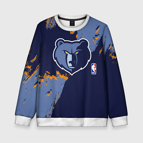 Детский свитшот Мемфис Гриззлис - логотип команды / 3D-Белый – фото 1