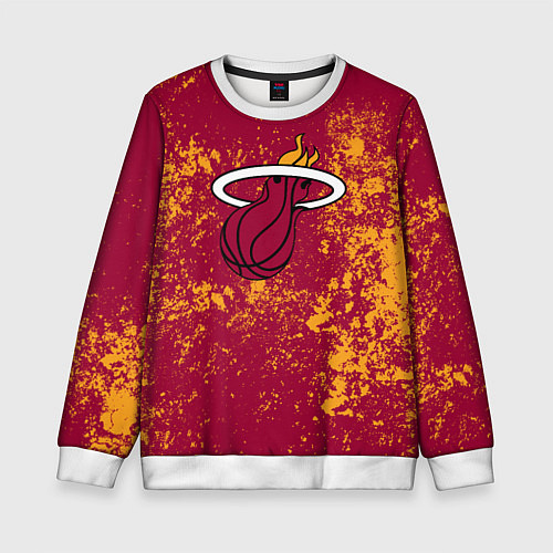 Детский свитшот Майами Хит - брызги красок / 3D-Белый – фото 1