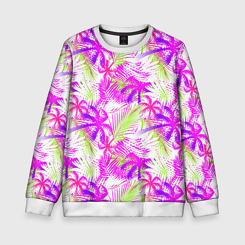 Детский свитшот Palm tree pink / 3D-Белый – фото 1