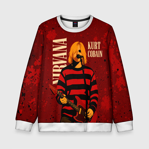 Детский свитшот Нирвана, гранж из 90-х / 3D-Белый – фото 1