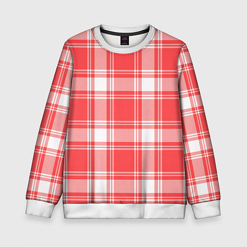 Детский свитшот Checked red white / 3D-Белый – фото 1