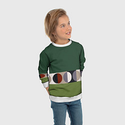Свитшот детский Луна Малевича сосновый зеленый, цвет: 3D-белый — фото 2
