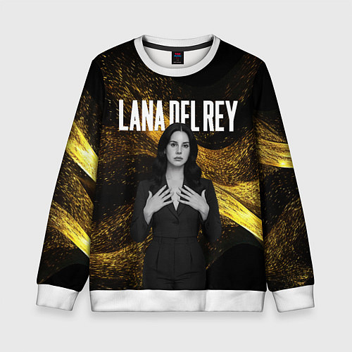 Детский свитшот Lana Del Rey в черном платье / 3D-Белый – фото 1