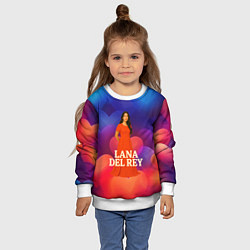 Свитшот детский Lana Del Rey на фоне сердечек, цвет: 3D-белый — фото 2