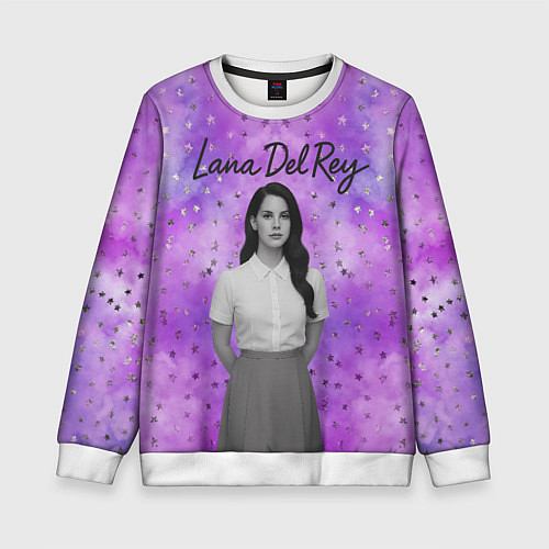 Детский свитшот Lana Del Rey в черно-белом / 3D-Белый – фото 1
