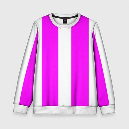 Детский свитшот Color white pink line / 3D-Белый – фото 1