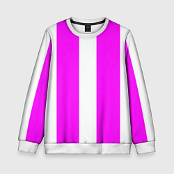 Свитшот детский Color white pink line, цвет: 3D-белый