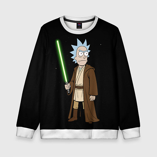 Детский свитшот Рик - светлая сторона силы / 3D-Белый – фото 1