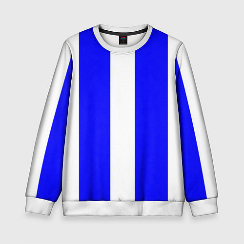 Детский свитшот Color white blue line / 3D-Белый – фото 1