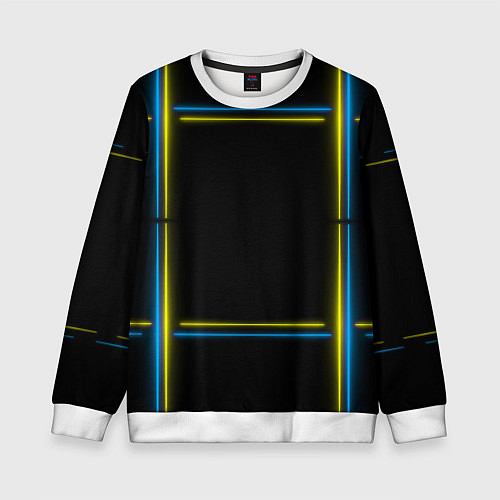 Детский свитшот Neon yellow blue / 3D-Белый – фото 1