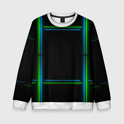 Детский свитшот Neon green light blue / 3D-Белый – фото 1