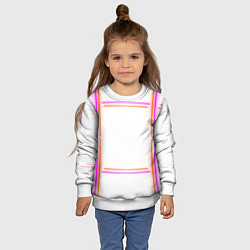 Свитшот детский Neon white orange pink, цвет: 3D-белый — фото 2
