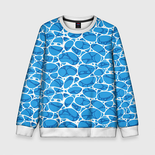 Детский свитшот Волновая рябь на поверхности воды паттерн / 3D-Белый – фото 1