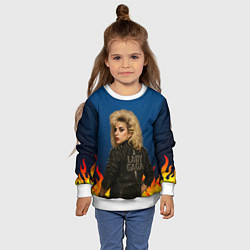 Свитшот детский Леди Гага байкер, цвет: 3D-белый — фото 2