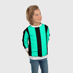 Свитшот детский Color light blue white line, цвет: 3D-белый — фото 2