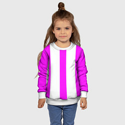 Свитшот детский Color white pink lines, цвет: 3D-белый — фото 2