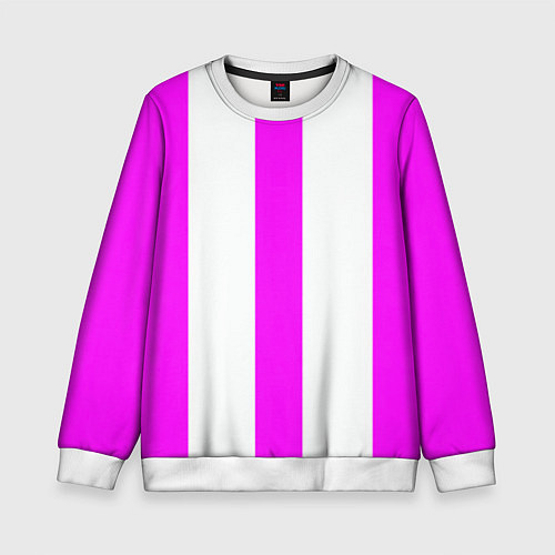 Детский свитшот Color white pink lines / 3D-Белый – фото 1