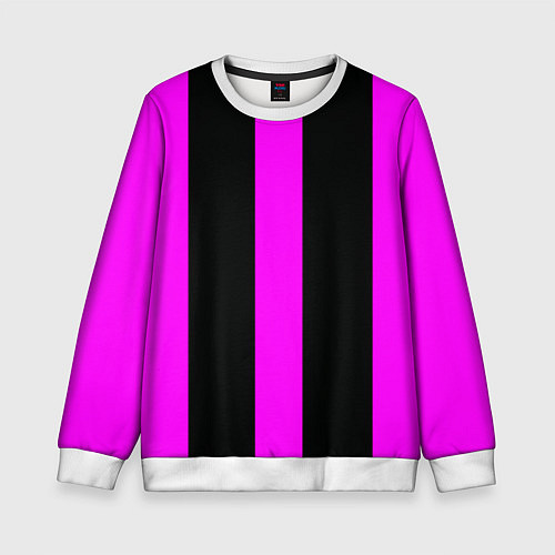 Детский свитшот Color black pink lines / 3D-Белый – фото 1