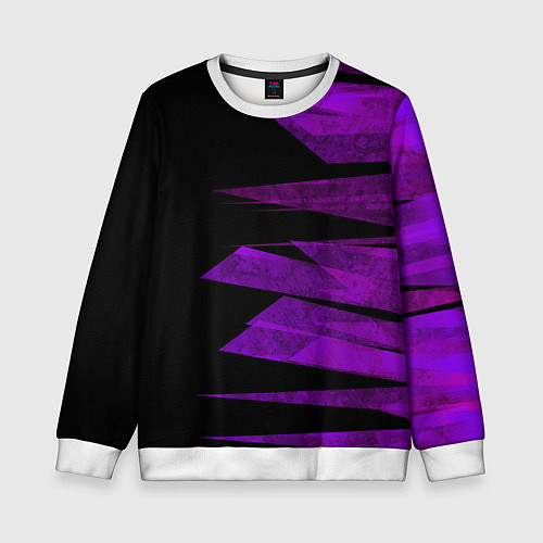 Детский свитшот Color purple black stripes / 3D-Белый – фото 1