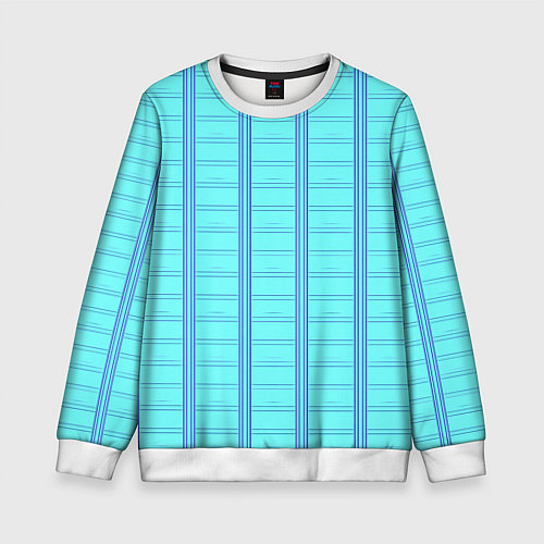 Детский свитшот Цвет голубая клетка / 3D-Белый – фото 1