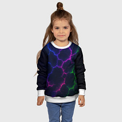 Свитшот детский Неоновый разлом, цвет: 3D-белый — фото 2
