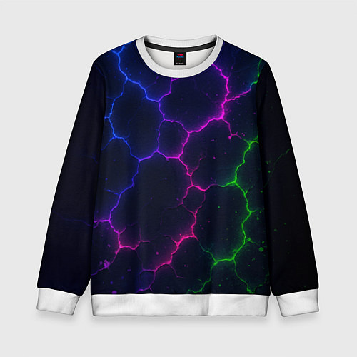 Детский свитшот Неоновый разлом / 3D-Белый – фото 1