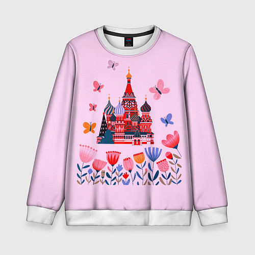 Детский свитшот Москва - собор / 3D-Белый – фото 1