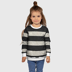Свитшот детский Текстурные черно-белые полосы, цвет: 3D-белый — фото 2