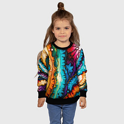 Свитшот детский Разноцветный узор, цвет: 3D-черный — фото 2