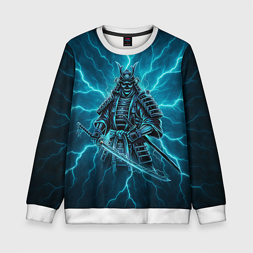 Детский свитшот Демонический электросамурай / 3D-Белый – фото 1