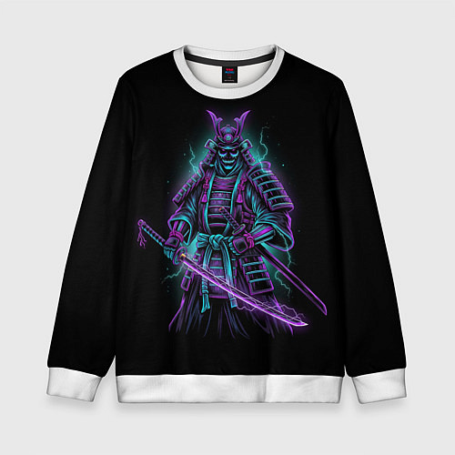 Детский свитшот Неоновый электросамурай / 3D-Белый – фото 1