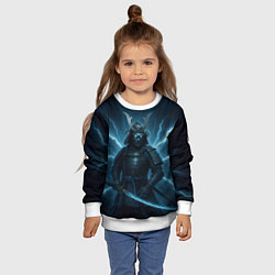 Свитшот детский Электросамурай, цвет: 3D-белый — фото 2