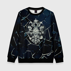 Свитшот детский Герб Российской империи абстрактный фон, цвет: 3D-черный