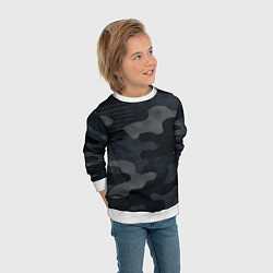 Свитшот детский Текстура - камуфляжная синяя ткань, цвет: 3D-белый — фото 2