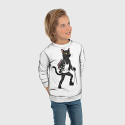 Свитшот детский Кот - Фредди Меркьюри, цвет: 3D-белый — фото 2