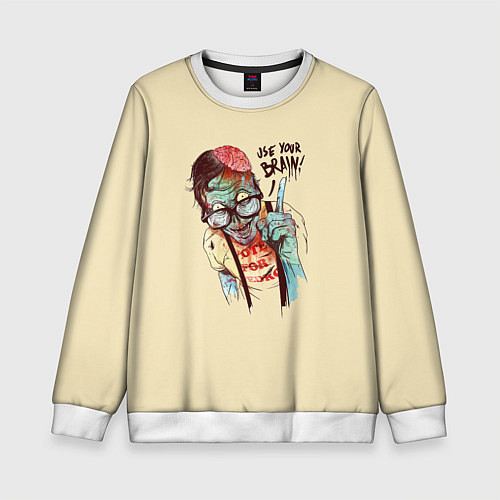Детский свитшот Включи мозги / 3D-Белый – фото 1