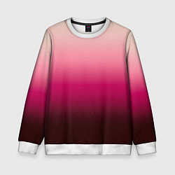 Свитшот детский Градиент transcendent pink омбре, цвет: 3D-белый