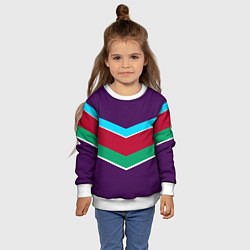 Свитшот детский Фиолетовый с полосами, цвет: 3D-белый — фото 2