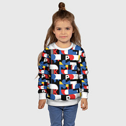 Свитшот детский Геометрия букв, цвет: 3D-белый — фото 2