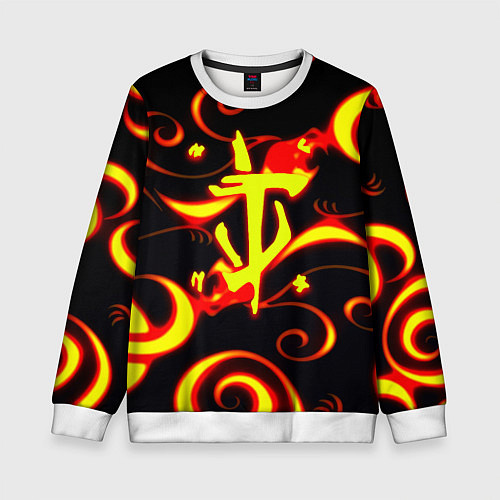Детский свитшот Doom dragon steel fire / 3D-Белый – фото 1