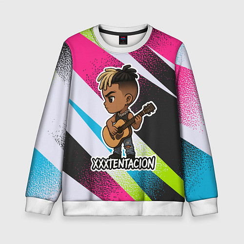 Детский свитшот XXXTentacion в мультяшном стиле / 3D-Белый – фото 1