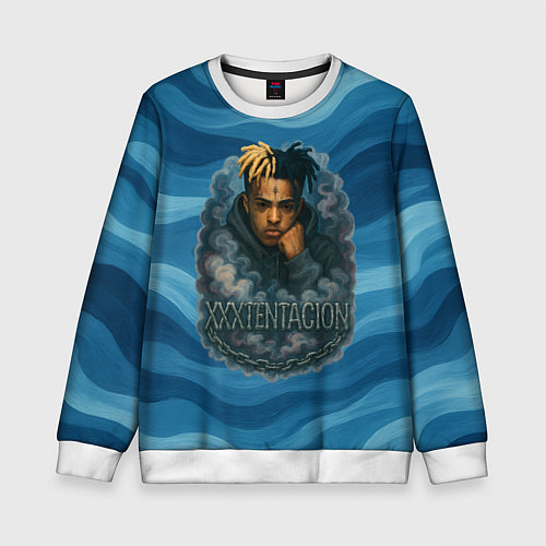 Детский свитшот XXXTentacion в облаке / 3D-Белый – фото 1