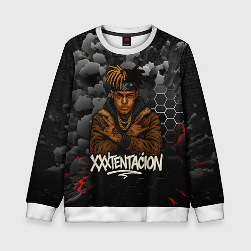 Детский свитшот XXXTentacion со скрещенными руками / 3D-Белый – фото 1